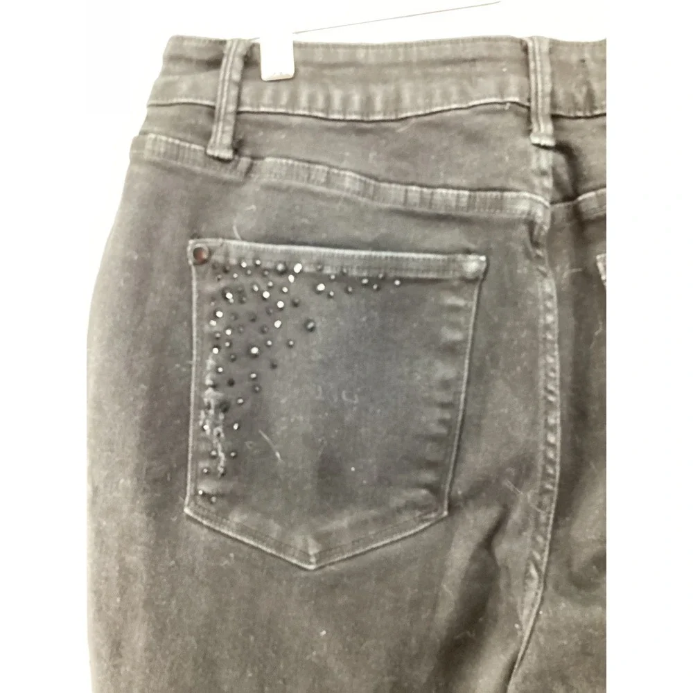 Judy Blue 16W Black Rhinestone Embellished Slim Fit High Rise Jeans Slimming